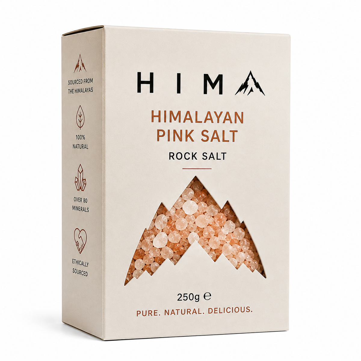 250g Coarse Rock Himalayan Pink Salt Carton Box