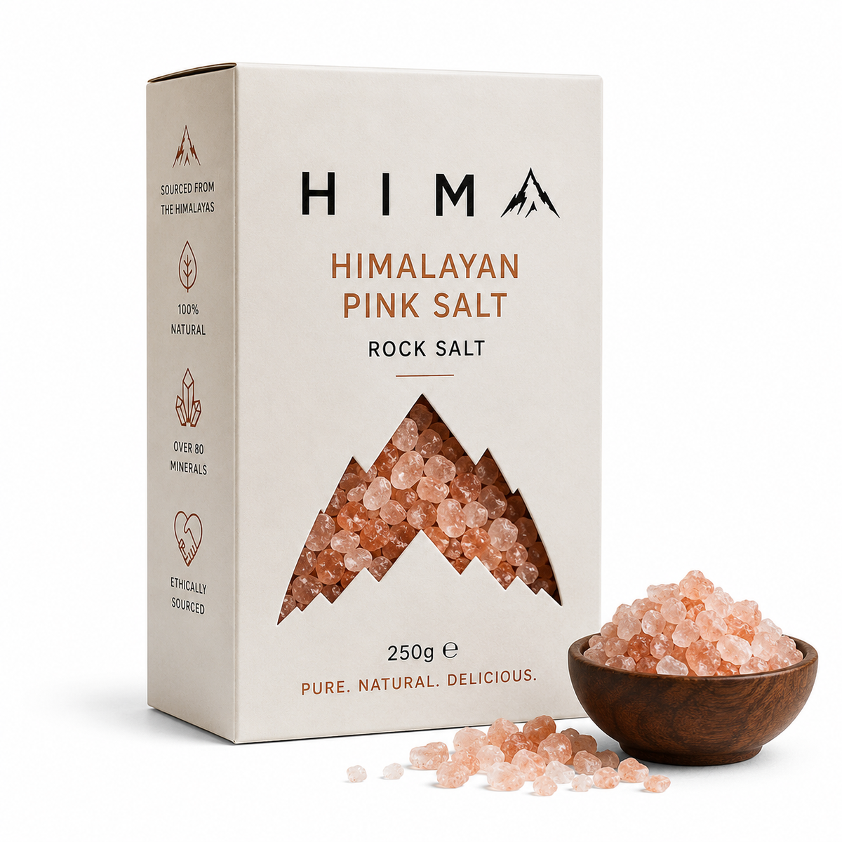250g Coarse Rock Himalayan Pink Salt Carton Box